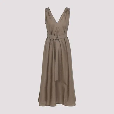 Brunello Cucinelli Cotton Dress In Brown