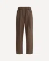 Brunello Cucinelli Brown Pants With Elastic Drawstring Waist And Monil Detail On The Side In Cotton Blend Woman