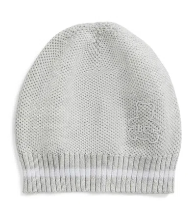 Brunello Cucinelli Kids' Cotton Embroidered Bernie Beanie In White