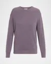 Brunello Cucinelli Cotton English Rib Crewneck Sweater In Purple