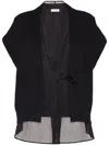 Brunello Cucinelli Layered Cardigan With Monili In Black