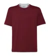 Brunello Cucinelli Crew Neck Plain Design Short Sleeves In Burgundy