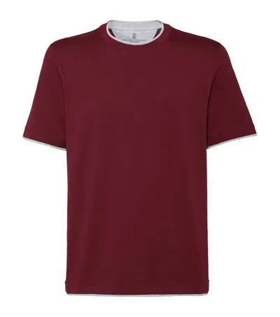 BRUNELLO CUCINELLI COTTON FAUX-LAYERED T-SHIRT