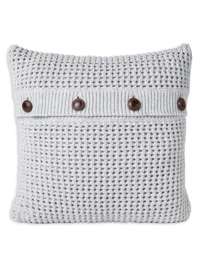 Brunello Cucinelli Cotton Feather Yarn Net Knit Cushion In Gray
