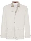 Brunello Cucinelli Cotton-gabardine Field Jacket In Beige