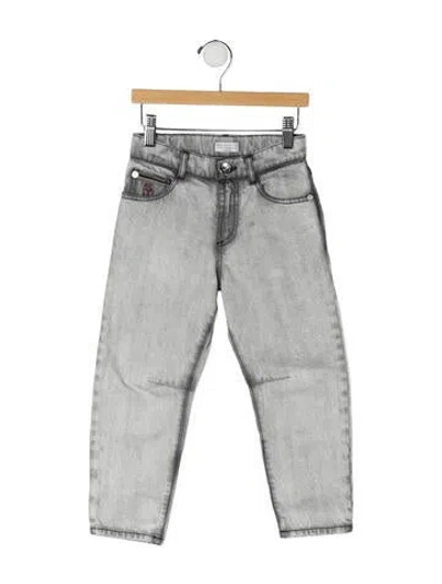 Pre-owned Brunello Cucinelli Babies' Cotton Five Pocket Jeans In Grey
