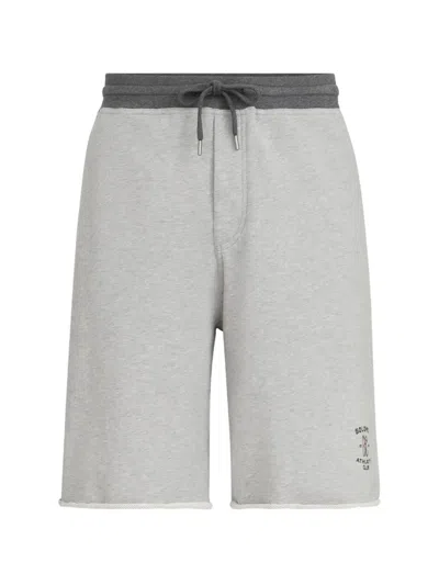Brunello Cucinelli Cotton French Terry Bermuda Shorts With Embroidery In Gray