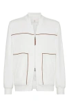 Brunello Cucinelli White Techno Cotton Fleence Topwear In Off-white
