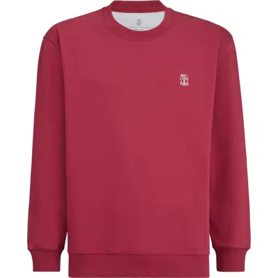 Brunello Cucinelli Cotton French Terry Sweatshirt In Red