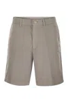 Brunello Cucinelli Cotton Gabardine Bermuda Shorts In Brown