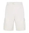 Brunello Cucinelli Cotton Gabardine Bermuda Shorts In White