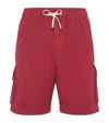 Brunello Cucinelli Cotton Gabardine Bermuda Shorts In Red
