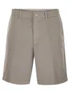 Brunello Cucinelli Green Gabardine Bermuda Shorts In Rope