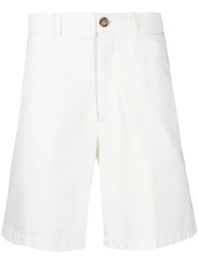 Brunello Cucinelli Garment-dyed Cotton Bermuda Shorts In White