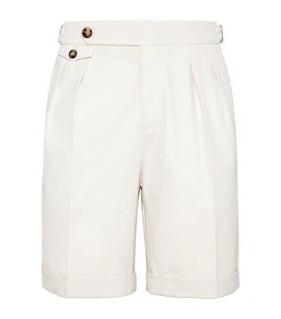 Brunello Cucinelli Cotton Gabardine Bermuda Shorts In White