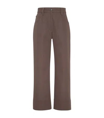 Brunello Cucinelli Cotton Gabardine Chinos In Black