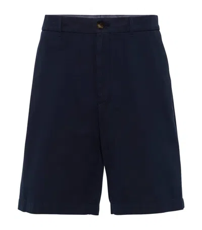 Brunello Cucinelli Cotton Gabardine Bermuda Shorts In Black