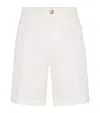 Brunello Cucinelli Men Garment-dyed Bermuda Shorts In Twisted Cotton Gabardine In White