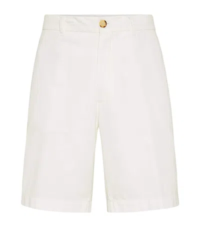 BRUNELLO CUCINELLI COTTON GABARDINE DRAWSTRING BERMUDA SHORTS