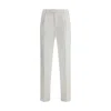 Brunello Cucinelli Men Cotton Gabardine Pants In White