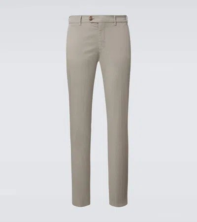 Brunello Cucinelli Cotton Gabardine Slim Pants In Green