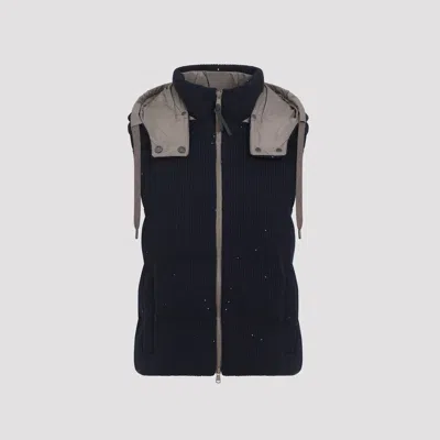 Brunello Cucinelli Sleeveless Down Vest In Black