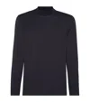 Brunello Cucinelli Jersey Mock Neck T-shirt In Blue