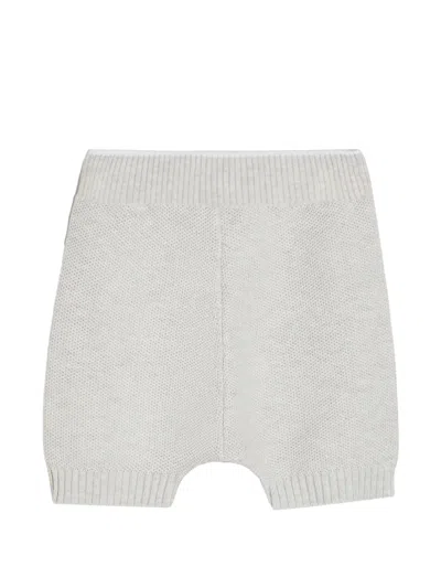 Brunello Cucinelli Cotton Honeycomb Stitch Knit Baby Bernie Bermuda Shorts In Gray