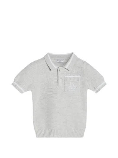 Brunello Cucinelli Cotton Honeycomb Stitch Knit Baby Bernie Polo Shirt In Multi