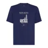 Brunello Cucinelli Cotton Hong Kong Graphic Print T-shirt In Blue