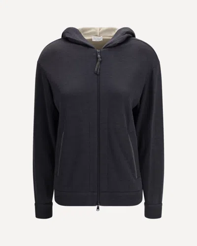 Brunello Cucinelli Cotton Hoodie In Gray