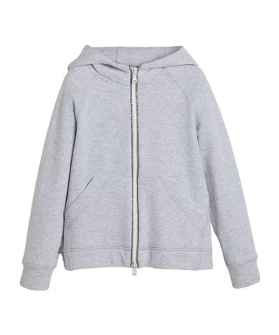 Brunello Cucinelli Kids' Cotton Hoodie In Gray