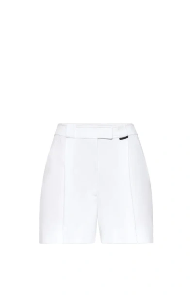 Brunello Cucinelli Women's Cotton Interlock Shorts With Shiny Tab In White