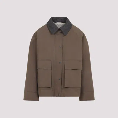 Brunello Cucinelli Cotton Jacket In Brown