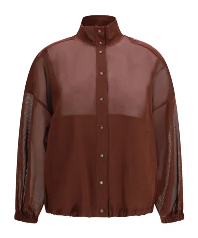 Brunello Cucinelli Cotton Jacket In Brown