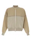 Brunello Cucinelli Panelled Sweatshirt With Ribbed Cuffs And Hem In Neutrals