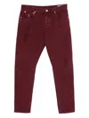 Brunello Cucinelli Dark Red Slim Straight Jean In Burgundy