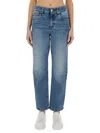 Brunello Cucinelli Loose Fit Denim Jeans With Belt Loops In Blue