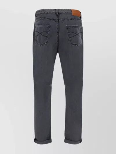 Brunello Cucinelli Cotton Jeans Distressed Detailing In Gray