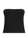 Brunello Cucinelli Black Solid Strapless Top In Black