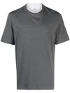 Brunello Cucinelli Basic Silk-blend T-shirt In Gray