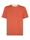 Brunello Cucinelli Cotton Jersey Crew Neck T-shirt With Faux-layering Clothing In Yellow