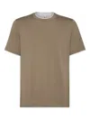 Brunello Cucinelli Cotton Jersey Crew Neck T-shirt With Faux-layering Clothing In Gray