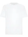 Brunello Cucinelli Cotton Jersey Crew Neck T-shirt With Faux-layering In White