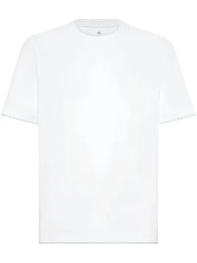 BRUNELLO CUCINELLI BRUNELLO CUCINELLI COTTON JERSEY CREW NECK T-SHIRT WITH FAUX-LAYERING