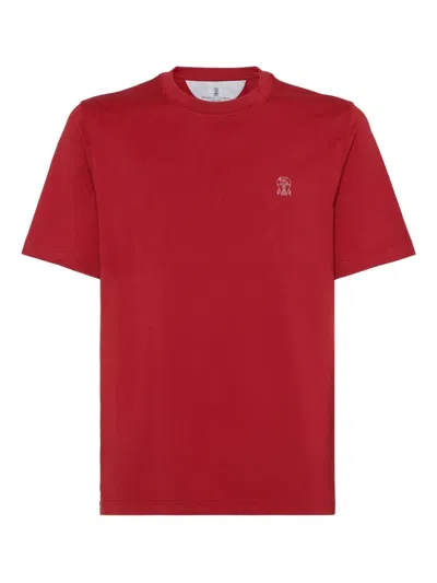 BRUNELLO CUCINELLI COTTON JERSEY CREW NECK T-SHIRT WITH LOGO
