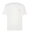 Brunello Cucinelli Crew Neck T-shirt With Subtle Logo Print In White
