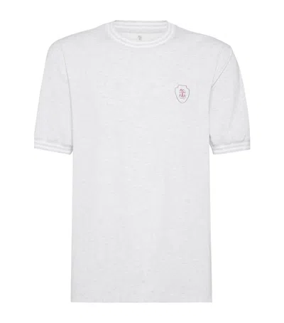BRUNELLO CUCINELLI COTTON JERSEY LOGO T-SHIRT