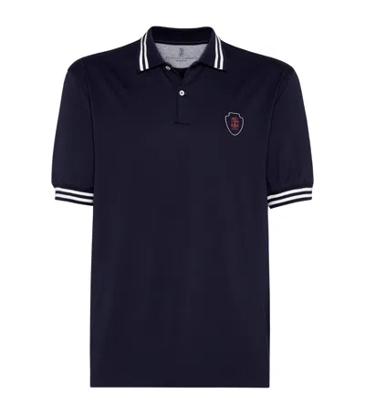 Brunello Cucinelli Men's Polo Shirt In Blue