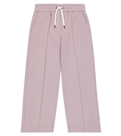 Brunello Cucinelli Kids' Cotton Jersey Sweatpants In Purple